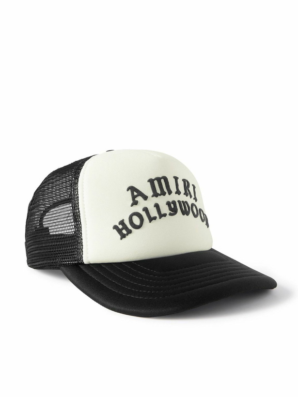 Photo: AMIRI - Hollywood Logo-Embroidered Cotton-Canvas and Mesh Trucker Cap