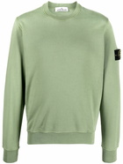 STONE ISLAND - Logo Cotton Crewneck Sweatshirt