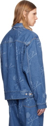MASTERMIND WORLD Blue Monogram Denim Jacket