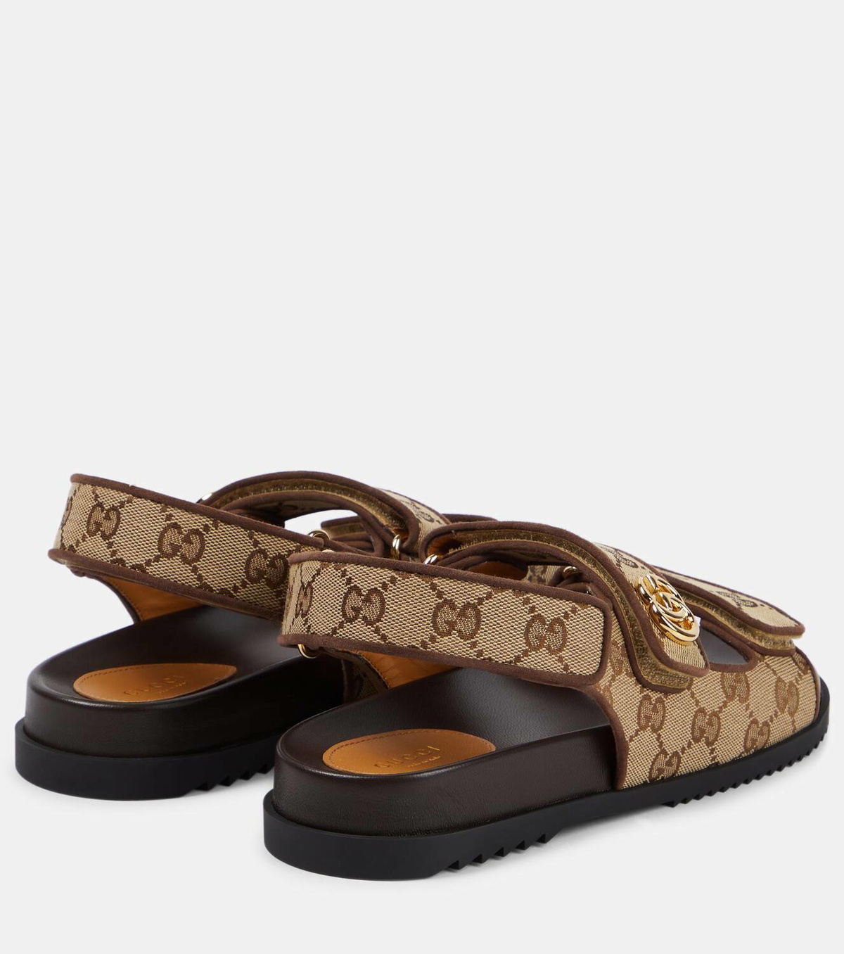 Women's Double G slide sandal in black leather | GUCCI® US