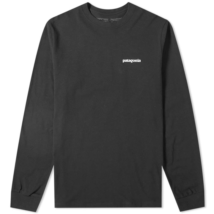 Photo: Patagonia Long Sleeve P-6 Logo Responsibili-Tee Black