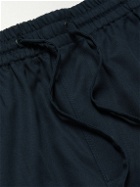 FRAME - Traveler Wide-Leg TENCEL™ Lyocell-Blend Twill Drawstring Shorts - Blue