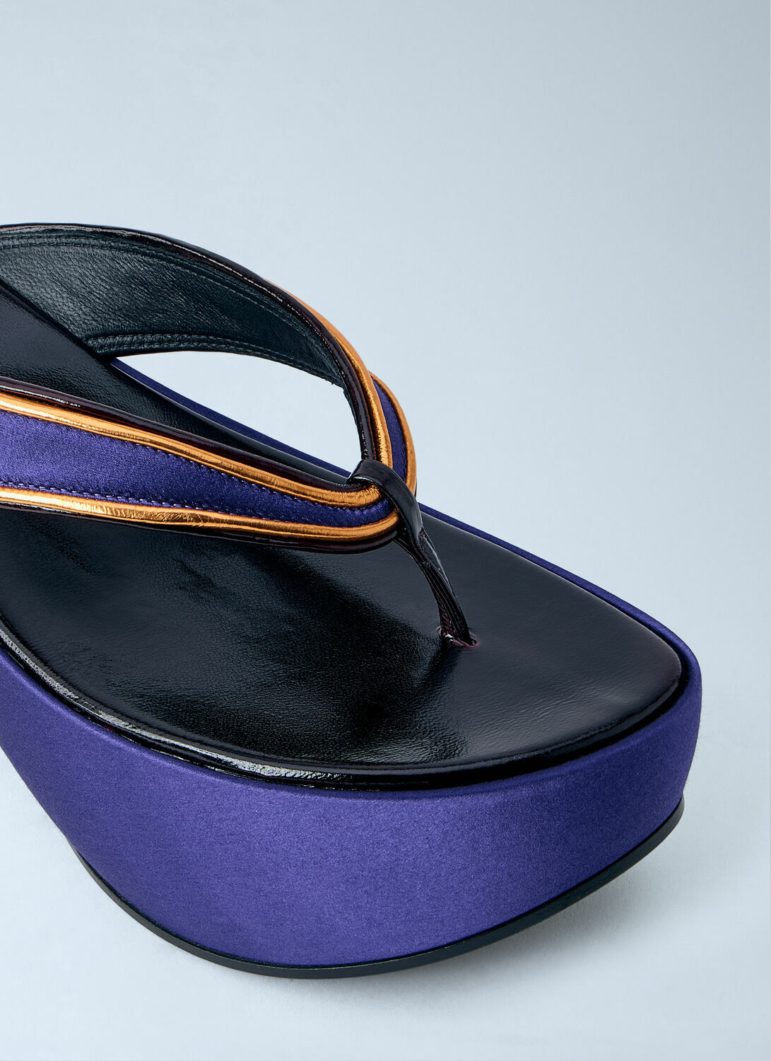 Dries Van Noten Satin Platform Thong Sandals