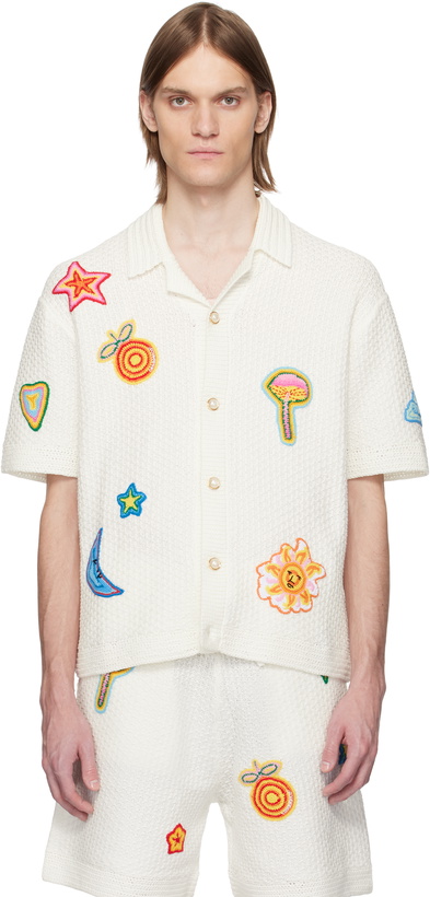 Photo: Casablanca White Motif Crochet Shirt