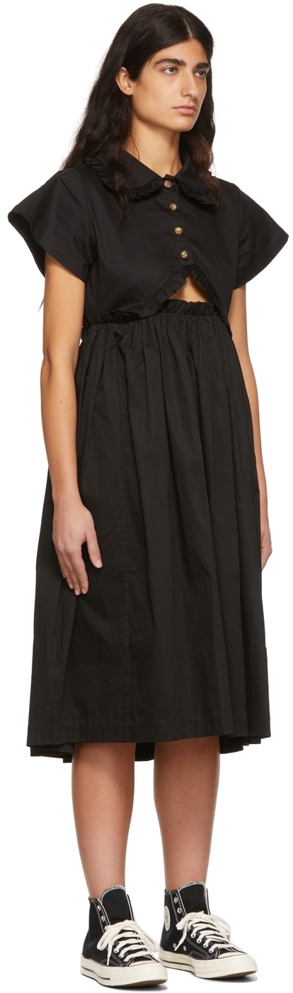Kika Vargas Black Mabel Midi Dress