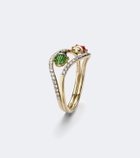 Yvonne Léon Alliance Coccinelle Scarabée Mini 9kt gold and enamel ring with diamonds