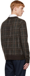 Vince Brown Broken Plaid Cardigan