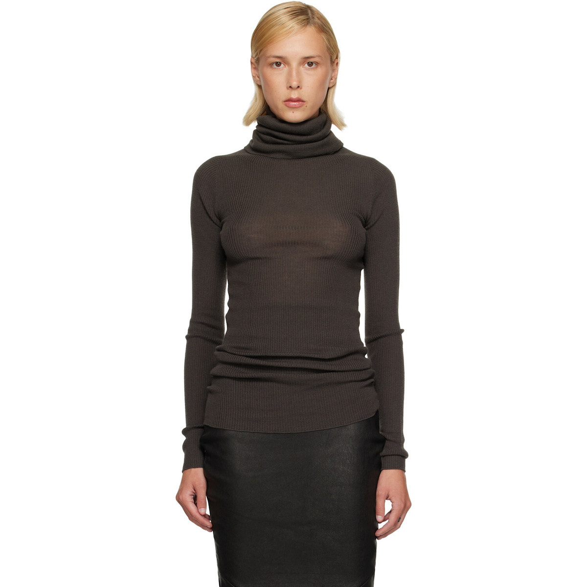 Rick Owens Gray Tower LS Tube Turtleneck