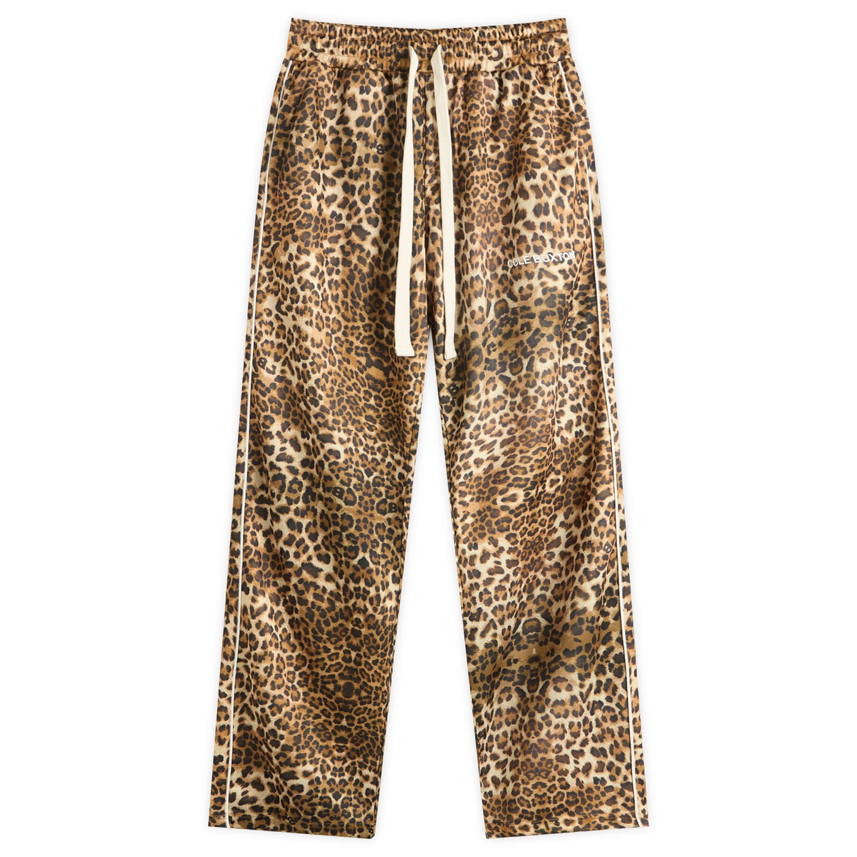 Cole Buxton Men's Piped Track Pant in Leopard
