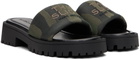Marc Jacobs Khaki 'The Camo Jacquard Lug Sole Slide' Sandals