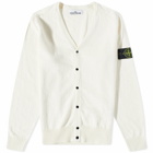 Stone Island Men's Raw Hand Cotton Knitted Cardigan in White