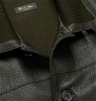 Loro Piana - Full-Grain Leather Bomber Jacket - Black