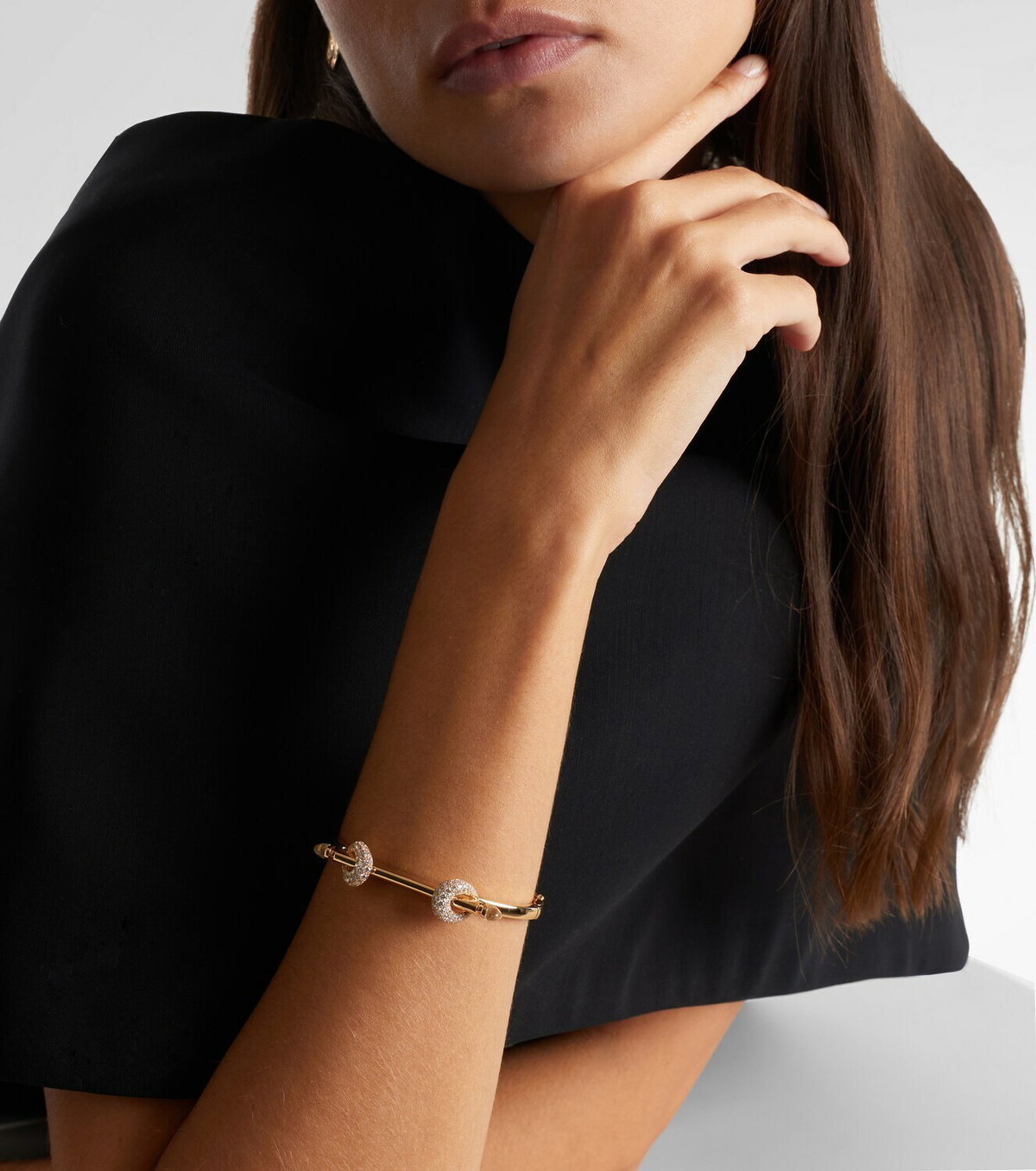 Ananya Chakra Icon 18kt gold bracelet with diamonds and quartz