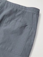 Auralee - Wide-Leg Cotton-Twill Drawstring Trousers - Gray