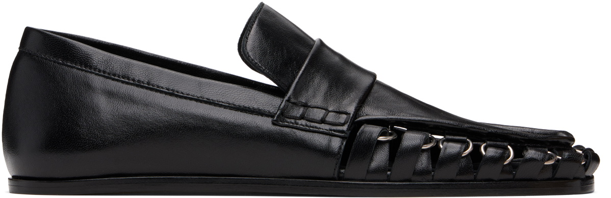 Jil Sander Black D-Ring Loafers