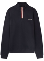 Moncler Logo-embroidered Cotton-blend Sweatshirt Navy