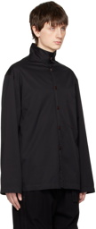 LEMAIRE Black Stand Collar Shirt