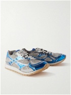 Bottega Veneta - Orbit Metallic Rubber and Mesh Sneakers - Blue
