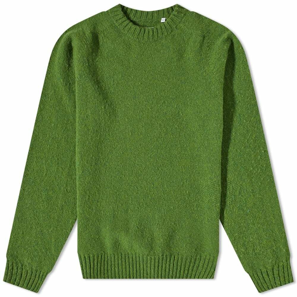 Photo: Albam Men's Boiled Wool Crew Neck Knit in Green