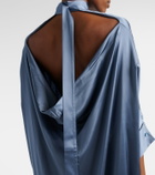Acne Studios Asymmetric scarf-detail satin midi dress
