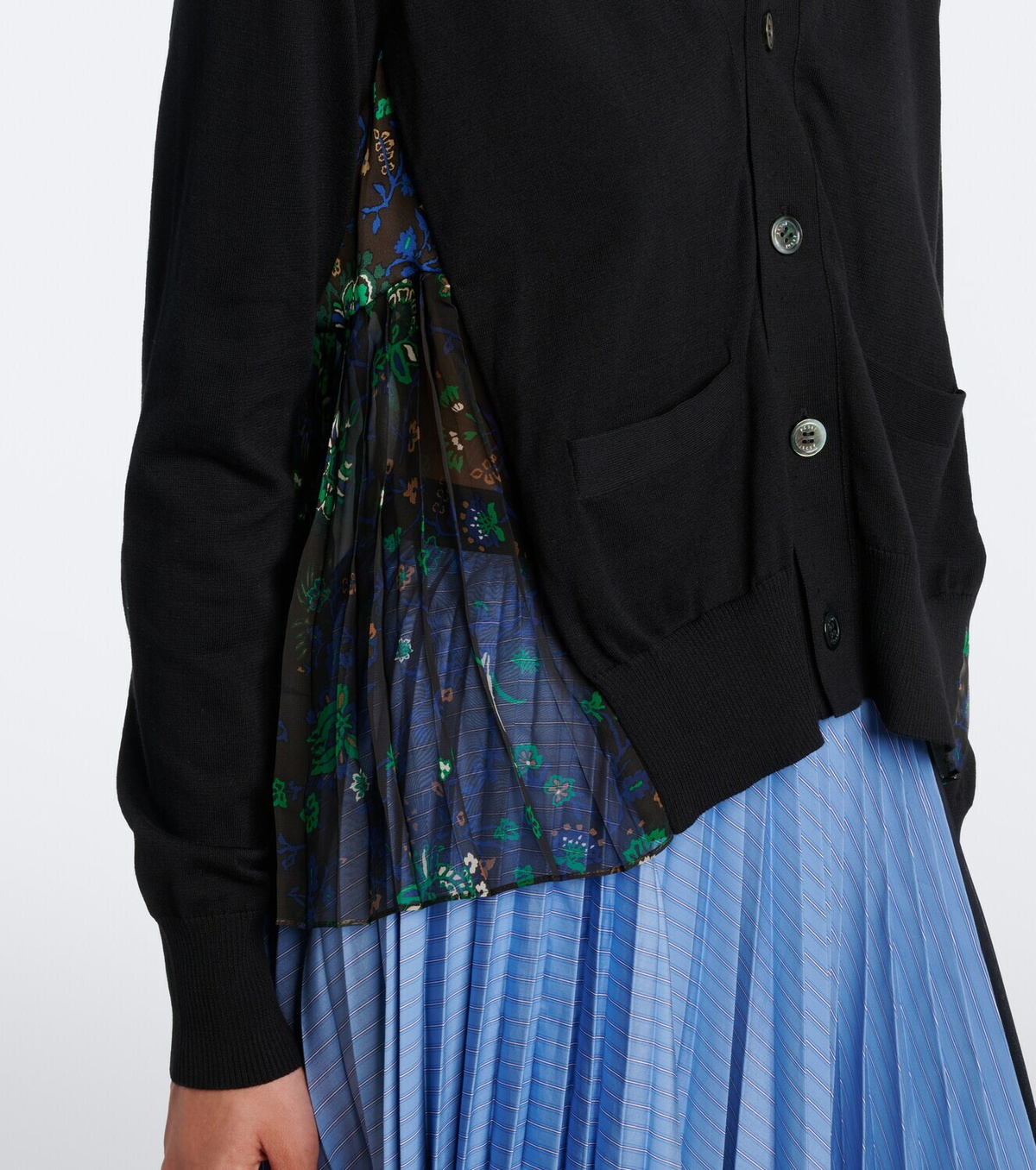 Sacai Floral cotton cardigan