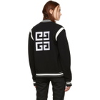 Givenchy Black and White Wool 4G Bomber Jacket