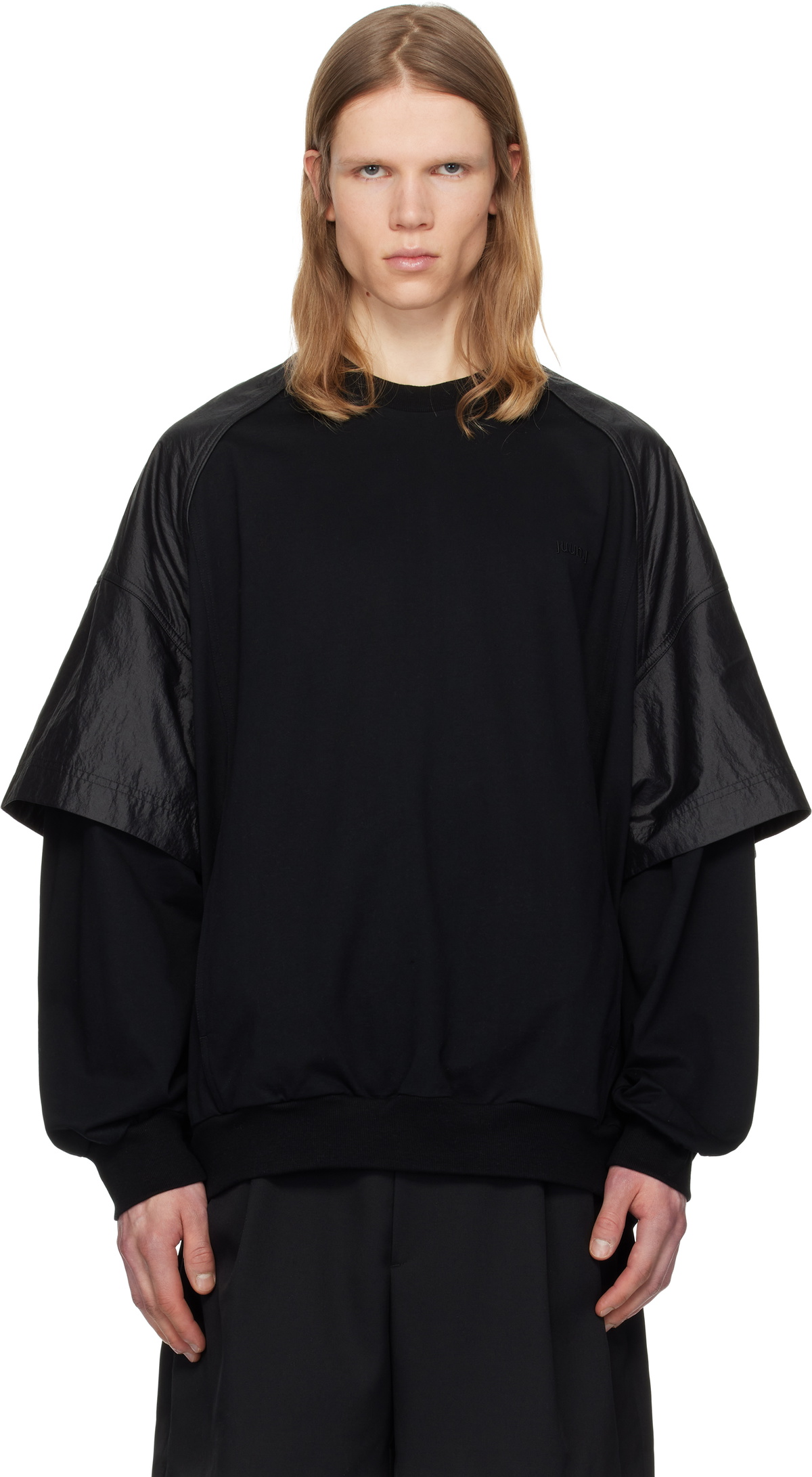 【SATIIIZ】Keijeun track nylon sweatshirt Juun.J Artwork Light Grey Sweatshirt – DREEMS
