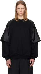 Juun.J Black Nylon Dual Layer Sweatshirt