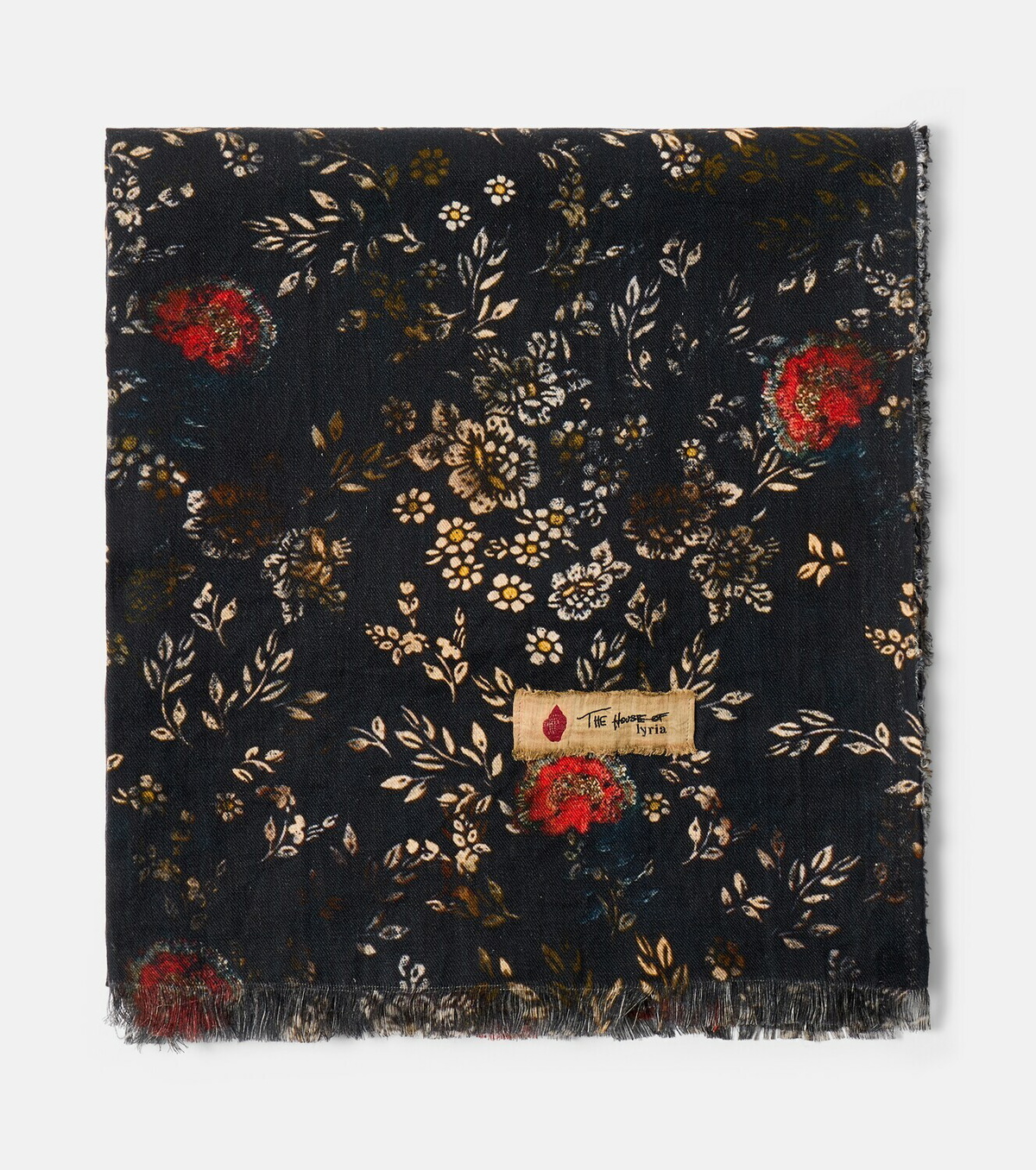 The House of Lyria Firmament floral linen and cotton throw