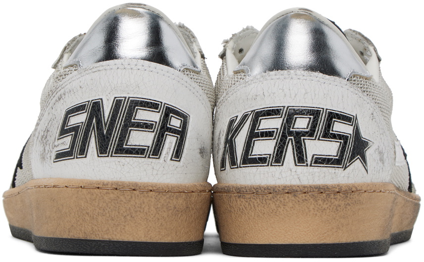 Golden Goose White & Silver Ball Star Sneakers