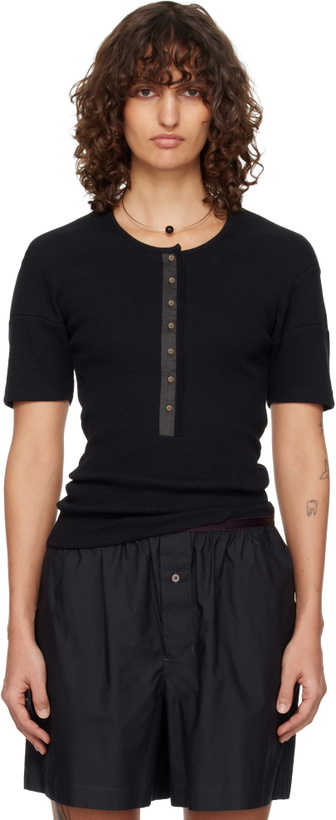 Photo: LEMAIRE Black Fitted Jersey Henley