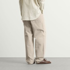 Auralee Men's Faded Hard Twist Denim Wide Pants in Light Gray