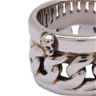 Alexander McQueen Men's Logo Chain Ring in Silver