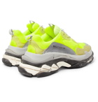 Balenciaga - Triple S Mesh and Suede Sneakers - Men - Yellow