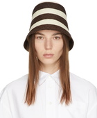 S Max Mara Brown & Beige Striped Orma Beach Hat