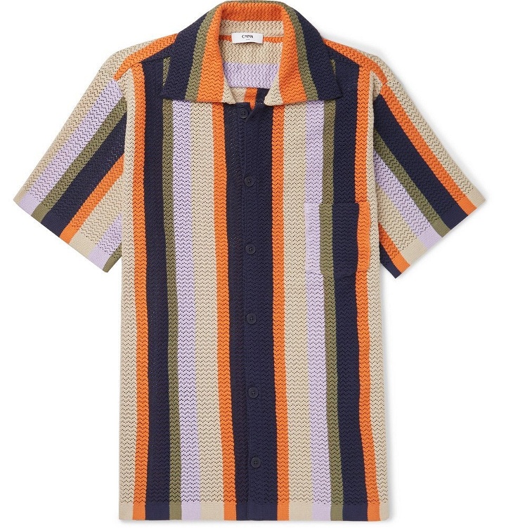 Photo: CMMN SWDN - Wes Striped Knitted Cotton Shirt - Men - Multi