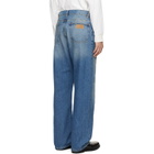 MM6 Maison Margiela Blue Straight-Leg Jeans