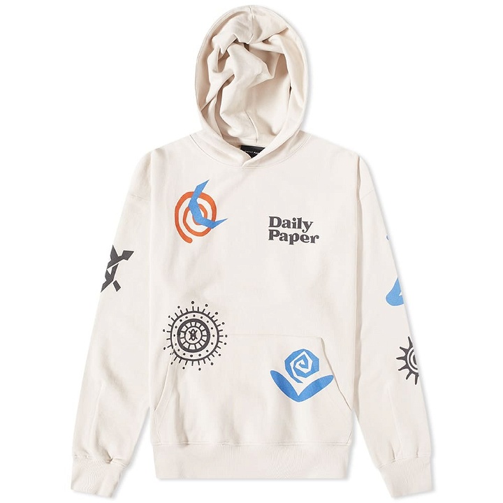 Photo: Daily Paper Men's Puscren Graphic Hoody in White Sand