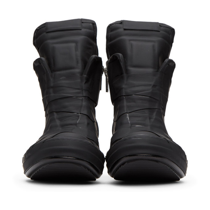Rick Owens Black Rubber Geobasket High-Top Sneakers Rick Owens