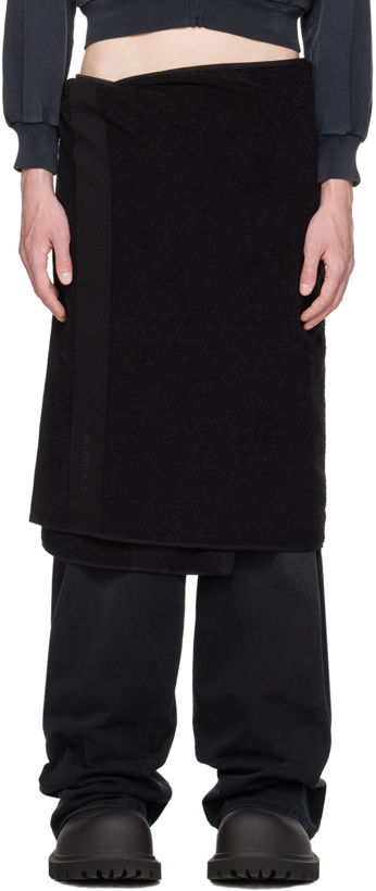 Photo: Balenciaga Black Towel Midi Skirt
