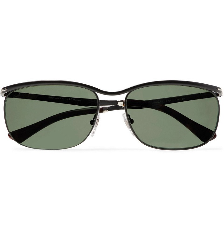 Photo: Persol - Key West Rectangle-Frame Acetate Polarised Sunglasses - Black