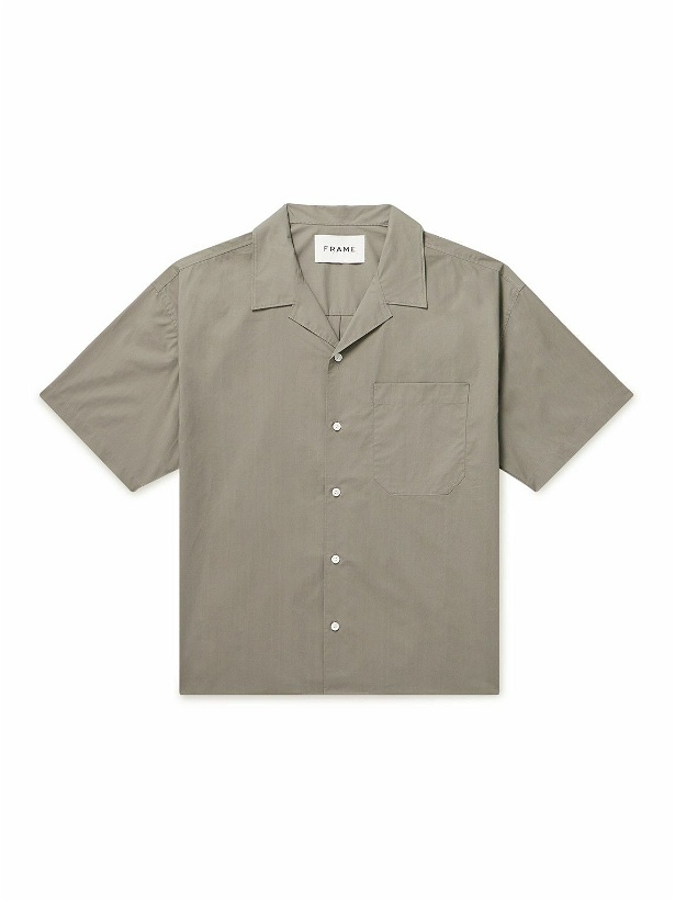 Photo: FRAME - Camp-Collar Organic Cotton-Sateen Shirt - Green