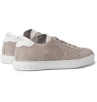 Tod's - Perforated Suede and Leather Sneakers - Men - Gray