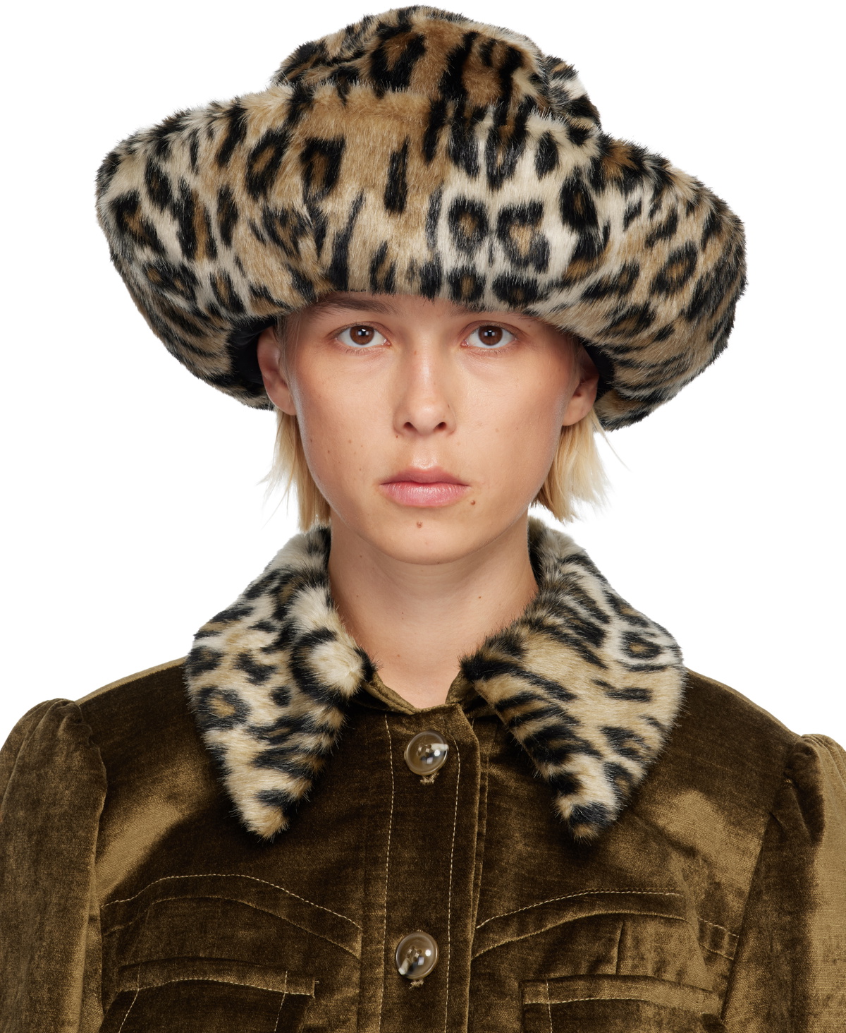 Anna Sui Multicolor Faux Leopard Hat