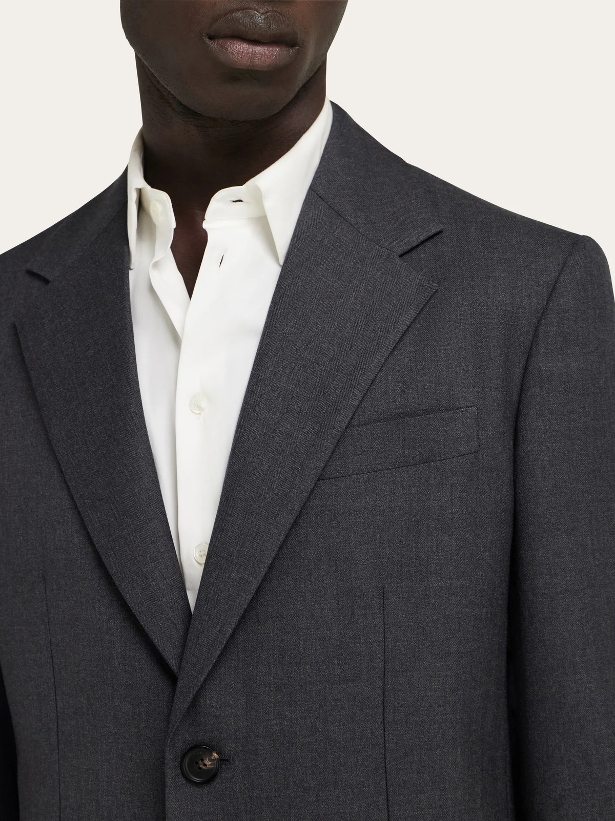 Ferragamo Mens Single-breasted pure wool blazer in Grey