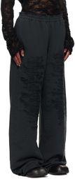 MM6 Maison Margiela Black Distressed Sweatpants