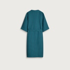 HAY Waffle Bathrobe in Stripe Petrol Blue