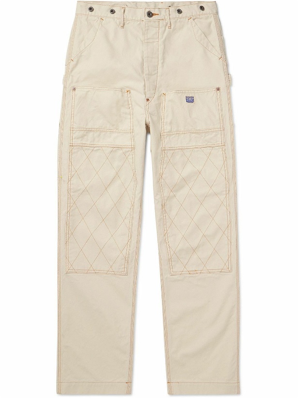 Photo: KAPITAL - Lumber Straight-Leg Embroidered Cotton-Canvas Cargo Trousers - Neutrals