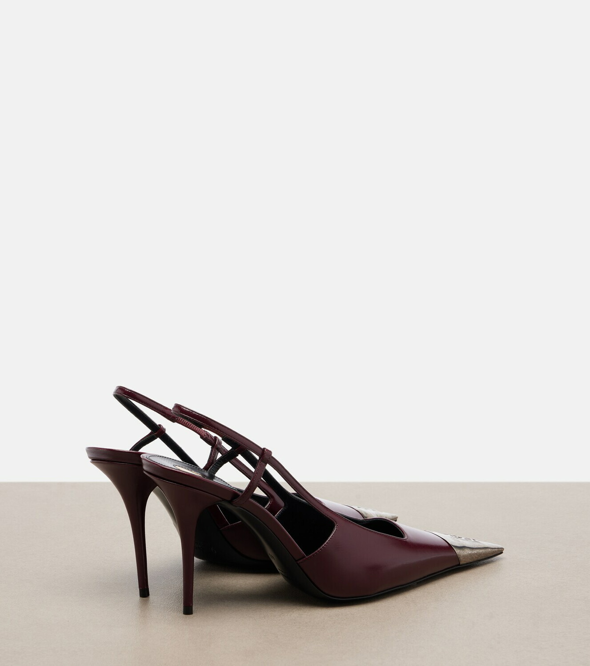 Saint Laurent Jeanne leather slingback pumps