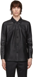 Hugo Black Leather Leanas Shirt